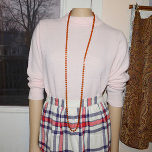 vintage long brown cube necklace